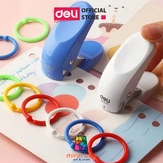 Dụng cụ bấm lỗ giấy mini deli e0111, bấm lỗ giấy làm sổ còng tiện lợi