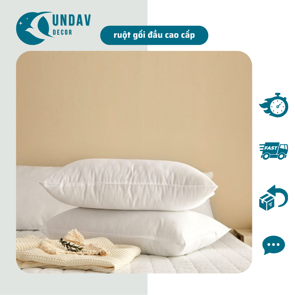 Ruột Gối Đầu, Bông Hạt Cao Cấp Êm Ái, Mềm Mại Kich Thước 45x65cm (Hàng Loại 1)