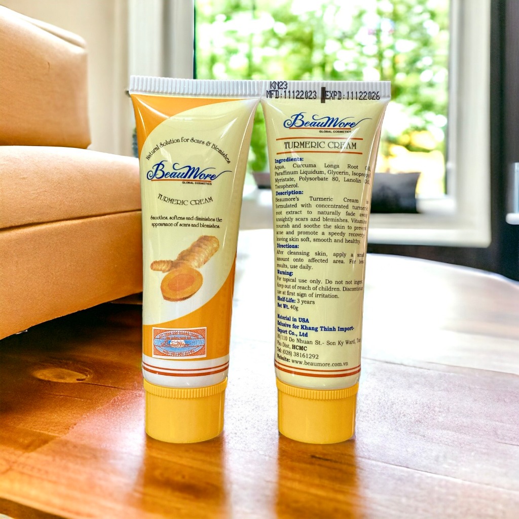 Kem Làm Mờ Sẹo Thâm Và Ngăn Ngừa Mụn Chiết Xuất từ Nghệ Beaumore Tumeric Cream 10g - 40g