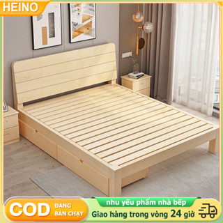  Giường ngủ gỗ thông tự nhiên bền đẹp nhiều kích thước Giường ngủ gỗ cn MDF Phong Cách Hiện Đại-180cm 