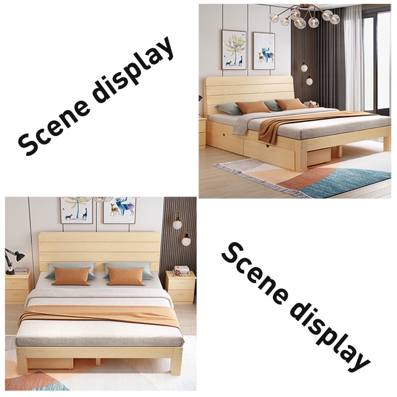 Giường ngủ gỗ thông tự nhiên bền đẹp nhiều kích thước Giường ngủ gỗ cn MDF Phong Cách Hiện Đại-180cm | BigBuy360 - bigbuy360.vn