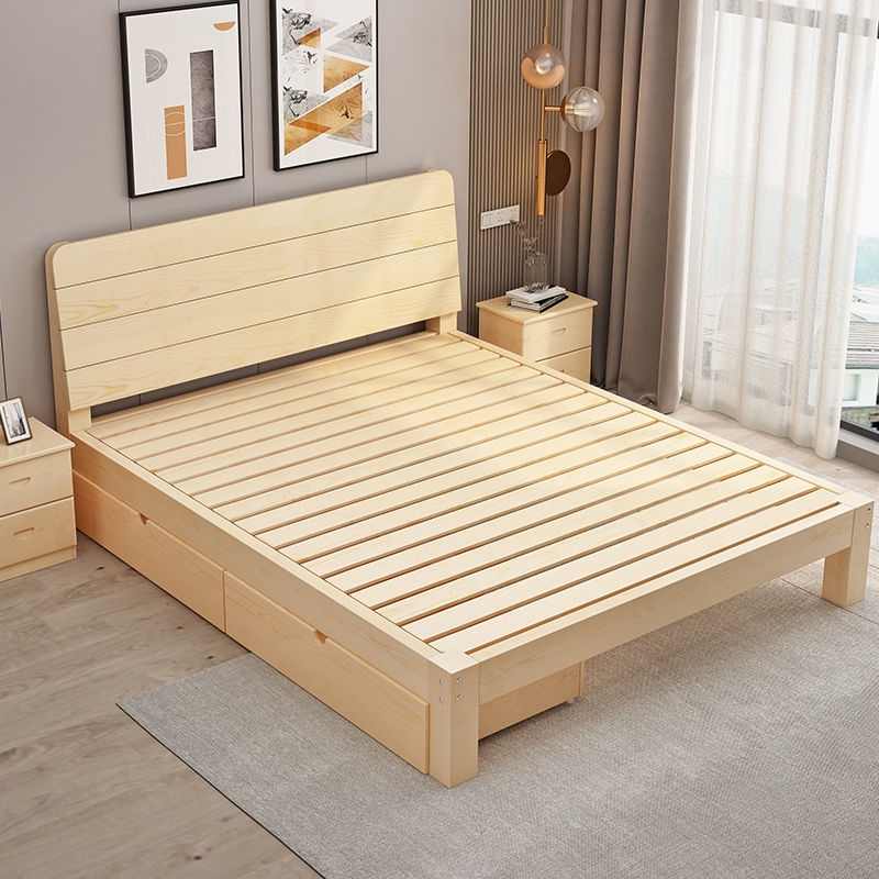 Giường ngủ gỗ thông tự nhiên bền đẹp nhiều kích thước Giường ngủ gỗ cn MDF Phong Cách Hiện Đại-180cm | BigBuy360 - bigbuy360.vn