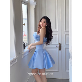 Váy Em Thiên phi mờ phối organza đính hạt Yennhien. studios