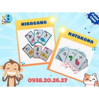 Flashcard tiếng nhật, Flashcard hiragana-katakana, Flashcard chữ cái tiếng nhật, tặng kèm bảng chữ cái