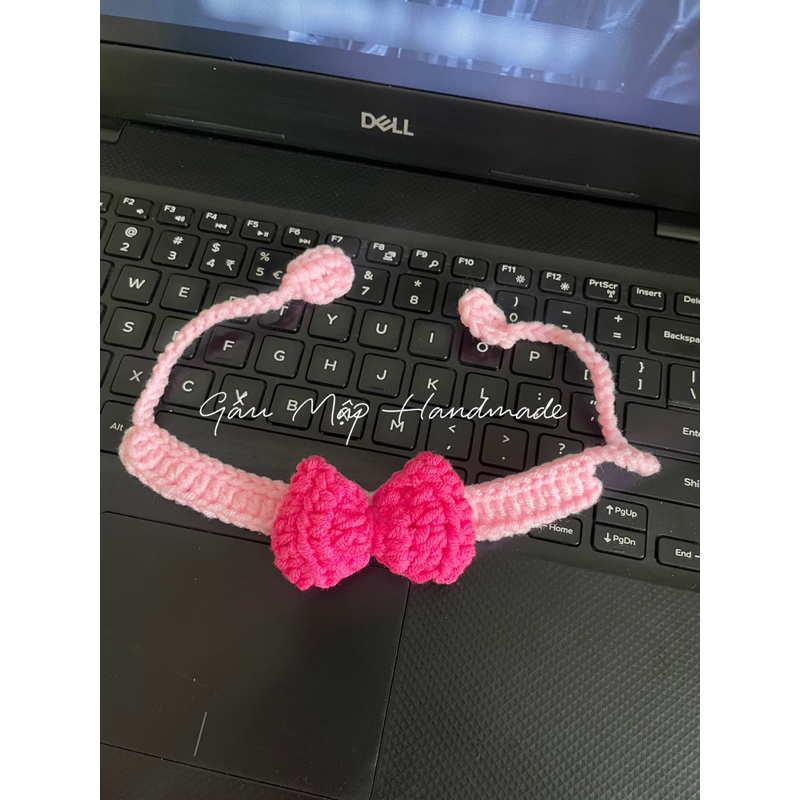 Mũ len heo hồng chó mèo