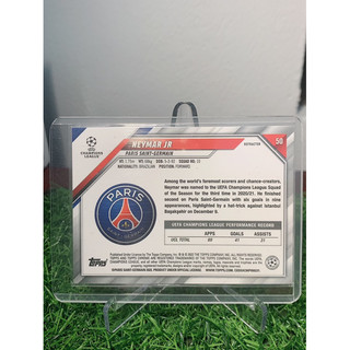 Thẻ bóng đá Neymar Refractor Topps Chrome 2021/22