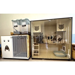 Tủ gỗ cho mèo - VILLA mèo 3 tầng CAO CẤP MS031  xinh xắn phù hợp 1-4 bé mèo vui chơi