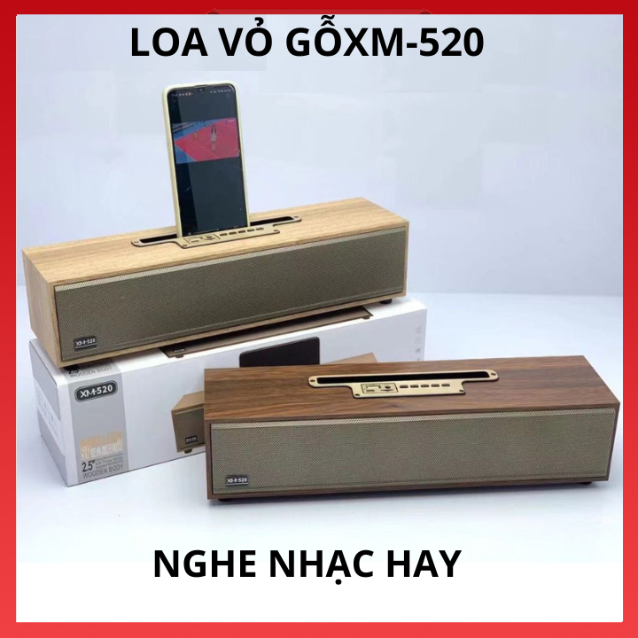 Loa Bluetooth Võ Gỗ XM-520 20W. Loa XM 520 Âm Thanh Cực Đỉnh Thiết Kế Sang Trọng Hàng Đẹp,Bảo Hành 1