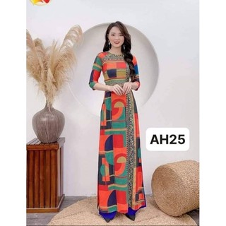 Áo dài lụa nhật in 3D