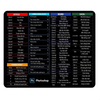 Lót di chuột công thức Bàn di chuột in hình phím tắt Excel 25x30 cm