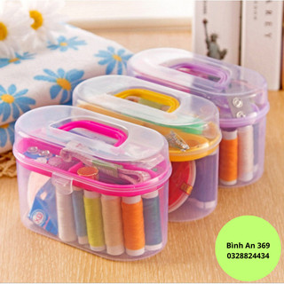 Bộ kim chỉ may vá đa năng, Bộ kim chỉ 45 món dùng trong may vá kèm hộp đựng trong suốt