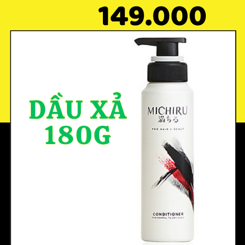 [Yêu Thích] 🛑 Dầu Xả Michiru Ngăn Gãy Rụng 98% & Làm Dày Tóc Dành Cho Da Đầu Thường Và Khô 180g 🛑