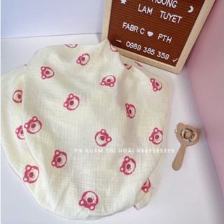 vải xô muslin 2 lớp cao cấp gấu dâu may quần áo và khăn mặt,khăn tắm cho bé cam kết hàng loại 1