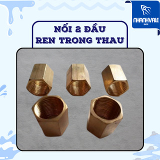 Nối 2 đầu ren trong bằng thau phi 21 (∅21) phi 27 (∅27) dùng để nối 2 đầu ren ngoài lại