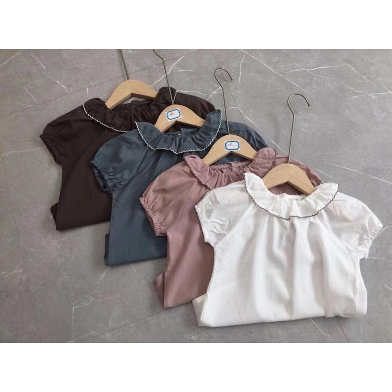 Áo Cho Bé Gái Phong Cách Vintage Cổ Bèo Xinh Xắn HOGI KIDS