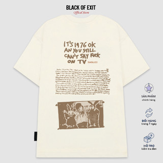 Áo thun Rappit 1976 unisex BLACK OF EXIT phông tay lỡ nam nữ form rộng Local Brand