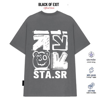 Áo thun STA.SR unisex BLACK OF EXIT phông tay lỡ nam nữ form rộng Local Brand