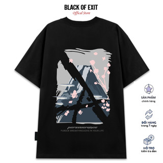 Áo thun NúiA unisex BLACK OF EXIT phông tay lỡ nam nữ form rộng Local Brand