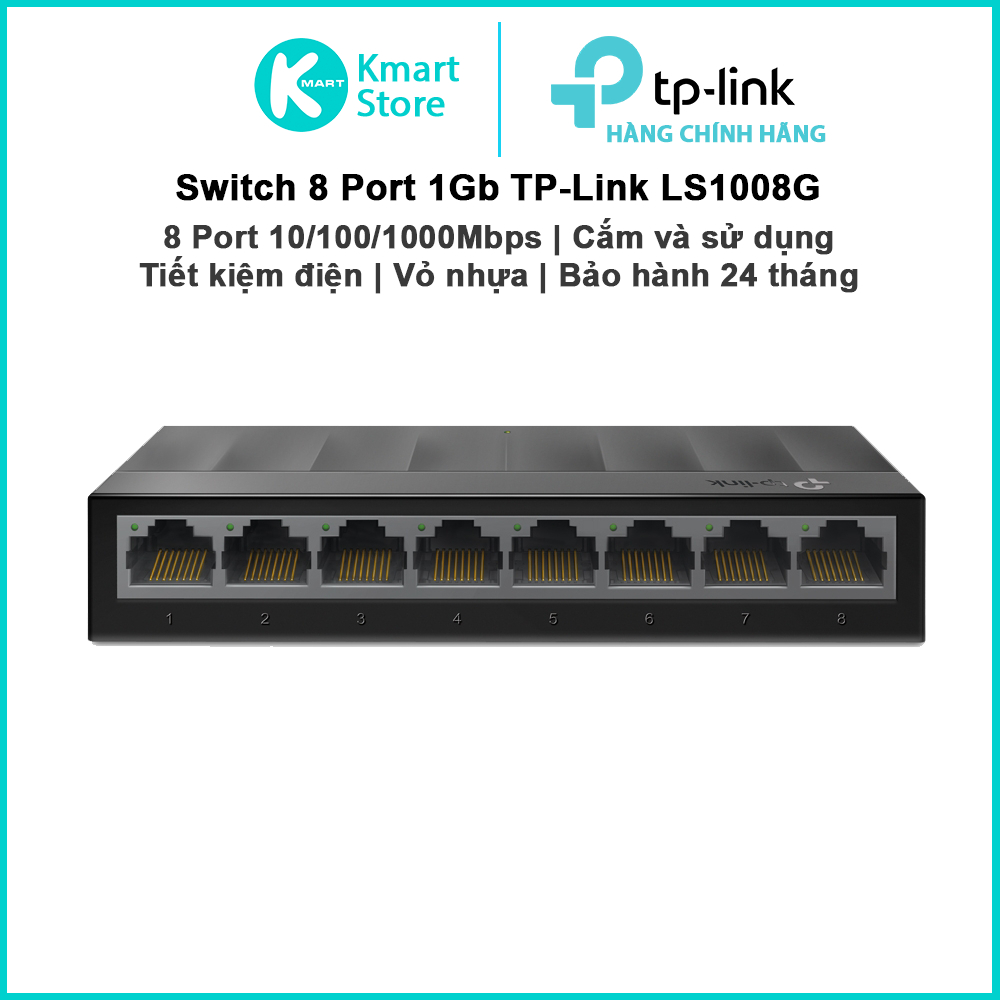 Bộ chia mạng tốc độ Gigabit TP-Link 5 Port LS1005G / 8 Port LS1008G | Vỏ nhựa | Gắn và sử dụng | Bảo