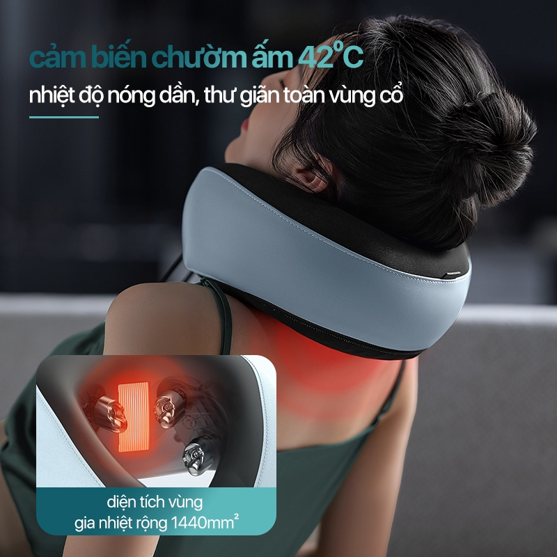Máy Massage Cổ PHILIPS, Máy Mát Xa Cổ Bằng Sóng 3D, 3 Chế Độ, Massage, Chườm Ấm Cảm Biến, BH 24Tháng, Bephan_19