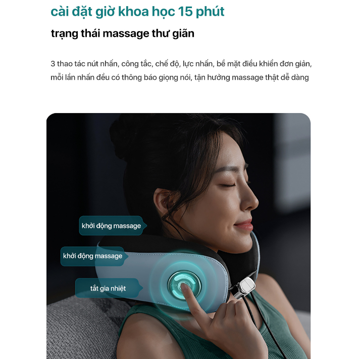 Máy Massage Cổ PHILIPS, Máy Mát Xa Cổ Bằng Sóng 3D, 3 Chế Độ, Massage, Chườm Ấm Cảm Biến, BH 24Tháng, Bephan_19