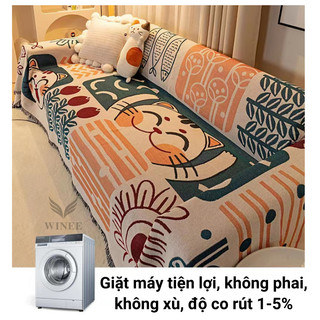 Khăn trải sofa thảm phủ sofa hoa văn hiện đại phù hợp 4 mùa