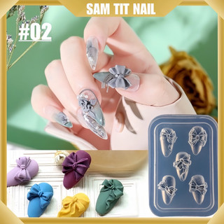 Khuôn silicon làm charm nơ trang trí móng đủ kiểu