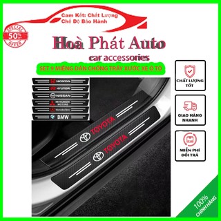 Set 9 MIẾNG DECAL DÁN BẢO VỆ BẬC CHÂN XE Ô TÔ, MIẾNG DÁN CHỐNG TRẦY XƯỚC BẬC CHÂN, Nẹp bậc cửa, bậc cốp XE ÔTÔ