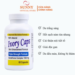  Viên Uống Trắng Da Glutathione Ivory Caps Hết Nám Tàn Nhang Nhập Khẩu Mỹ Hộp 60 Viên 