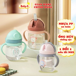 Bình nước cho bé hình thú vui nhộn cao cấp Baby-S, Bình tập uống nước cho bé chống sặc chịu nhiệt tốt – SBN012