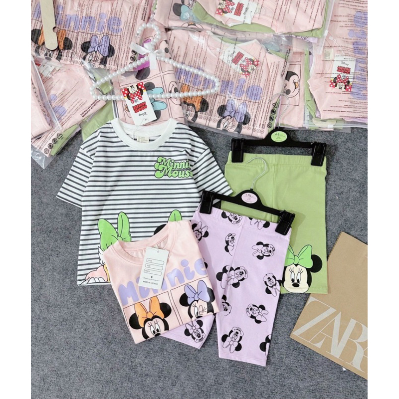 COMBO 2 BỘ MICKY MINNIE MIX QUẦN LEGGING