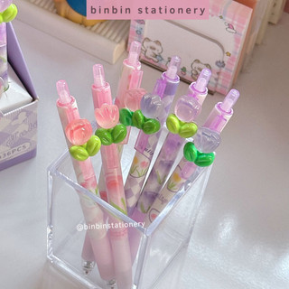 Bút gel Umei Garden Tulip mực đen, ngòi kim 0.5mm YMA2873 - Ảnh thât