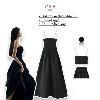 Đầm Maxi Hai Dây Sợi Bún, Đầm Maxi Xoè, Đầm Hai Dây Dài Cho Nữ, Đầm Maxi Đi Biển