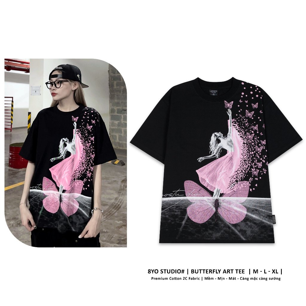 Áo Thun 8YO BUTTERFLY ART Tee Cotton Cao Cấp Local Brand Unisex Nam Nữ Oversize