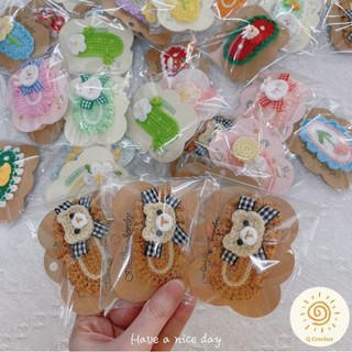Kẹp tóc len handmade, kẹp mái bằng len thủ công xinh xắn nhiều mẫu dành cho nữ