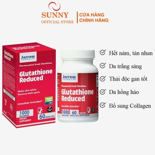  Viên Uống Trắng Da Glutathione Hết Nám Tàn Nhang Hiệu Quả Sau 1 Liệu Trình - Glutathione Reduced 1000mg Nhập Khẩu Mỹ 