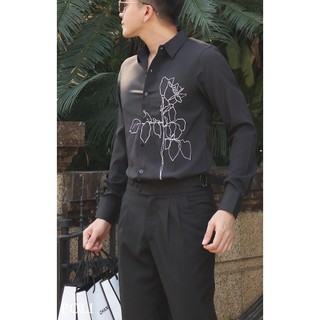 Áo sơ mi poli hoạ tiết