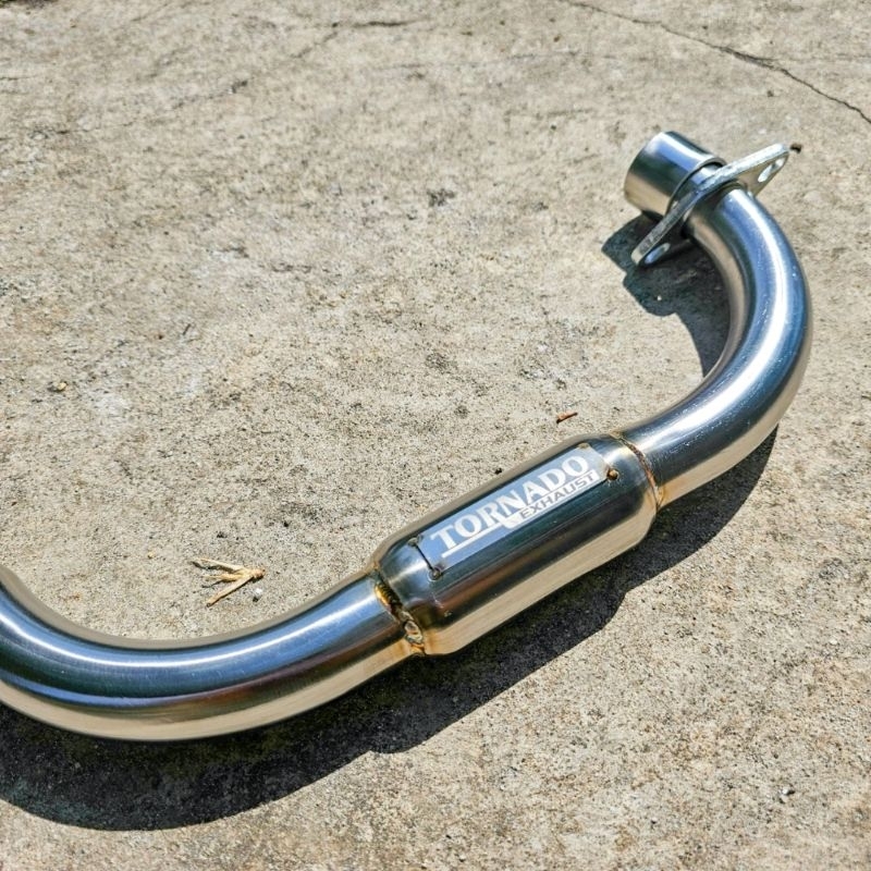 Cổ pô Husky 125 và Wolf 125 TORNADO vật liệu titan và inox304