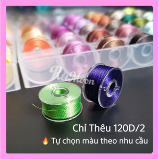 Chỉ thêu tơ bóng 120d/2 thêu mắt doll