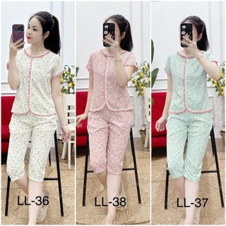 [Bunny] Đồ bộ nữ mặc nhà, bộ quần áo mẫu lửng tay bèo
