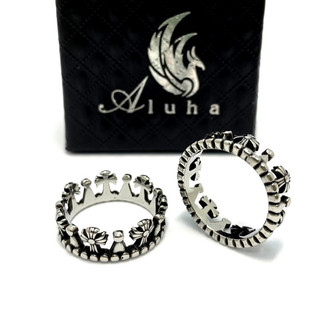 [MỚI] - Nhẫn Titan Chrome Heart kiểu dáng vương miện mảnh, nữ có thể đeo được, dễ phối đồ - R127 - s6 - Aluha