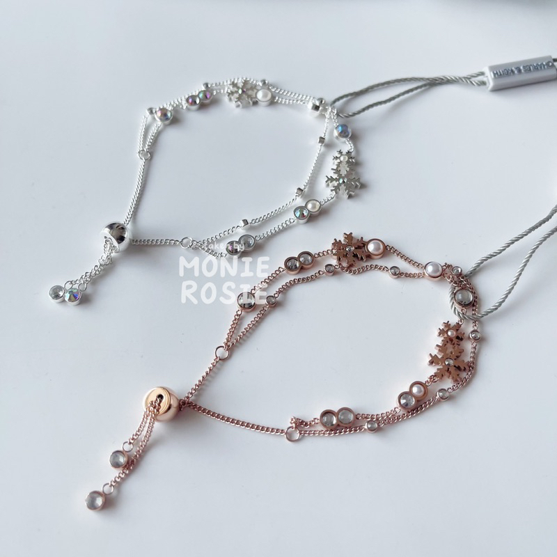 [CHÍNH HÃNG - CÓ SẴN] Vòng Tay Hoa Tuyết Dây Đôi Lấp Lánh Charles and Keith