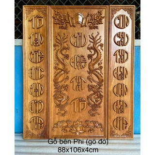Bộ tranh thờ cửu huyền thất tổ bằng gỗ bên phi , kích thước tổng 88x106x4cm