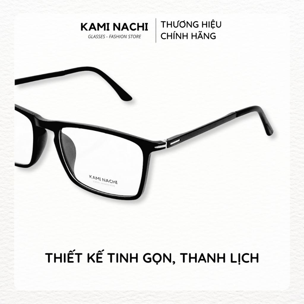 Gọng kính nhựa dáng vuông KAMI NACHI phong cách đơn giản PC1100L