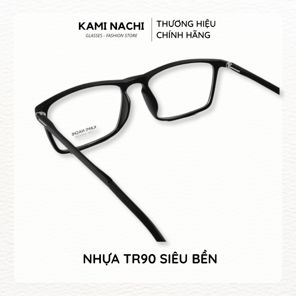 Gọng kính nhựa dáng vuông KAMI NACHI phong cách đơn giản PC1100L
