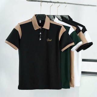 Áo polo nam áo thun nam có cổ thêu chữ vbest và phối tay sành điệu