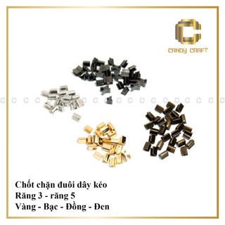 Chốt chặn 2 đầu dây kéo kim loại  - phụ kiện làm túi xách