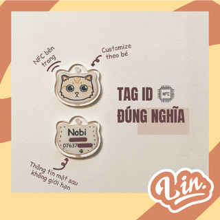 Thẻ tên chó mèo theo yêu cầu có NFC - thẻ tên resin - Tag id