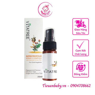 Chai xịt keo ong Vitatree Super Propolis With Manuka Honey 25ml