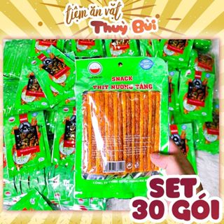 Bịch 30 Gói Snack Thịt Nướng Tảng Làm Từ Bột Mì, nem nướng phên, đồ ăn vặt, Bà Tuyết Diamond